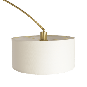 Ambient Arch Gold Brass Floor Lamp with Large Linen Shade - West Lamp