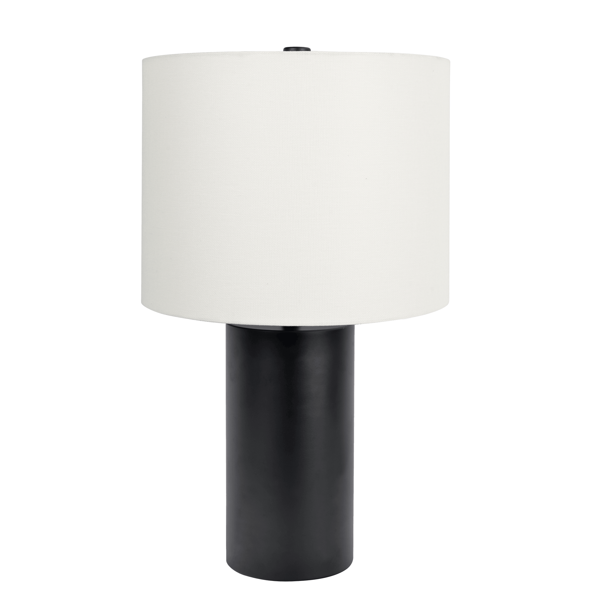 Aura Black Table Lamp with On/Off Switch Black Block Base - West Lamp