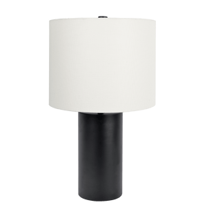 Aura Black Table Lamp with On/Off Switch Black Block Base - West Lamp