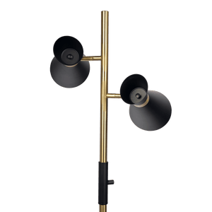 Axis Brassed Gold Floor Lamp with 4-Way Switch Double Spots with Metal Base - West Lamp