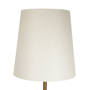 Celestial Modern Floor Lamp with Brass Accent Table with Large White Shade - West Lamp