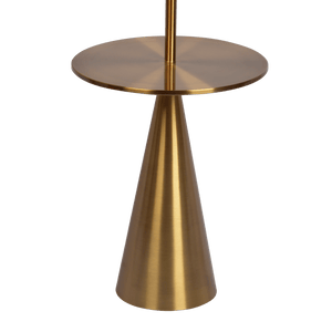 Celestial Modern Floor Lamp with Brass Accent Table with Large White Shade - West Lamp