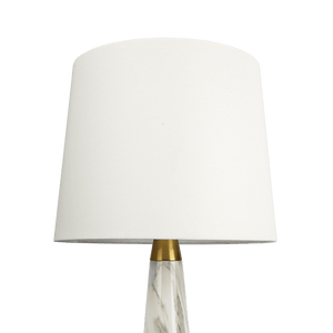 Enclave Hydro Black Table Lamp with On/Off Switch Faux Marble Base Fabric Shade - West Lamp