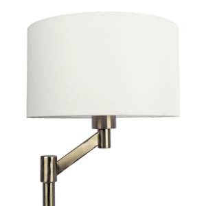 Horizon Brushed Nickel Table Lamp with On/Off Switch Curved Metal Base Linen Shade - West Lamp