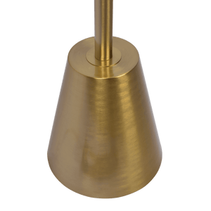 Lumina Brassed Gold Floor Lamp with Rotary Switch Triple Spots Metal Cone Base - West Lamp