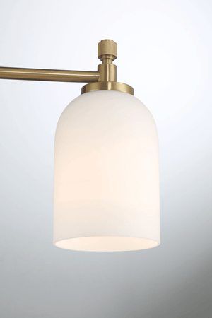 Meadows Three Lights Vanity Brushed Gold Bathroom Wall Light for Bathroom Over Mirror 20.5"W × 10.125"H × 5.5"E with White Frosted Glass - West Lamp