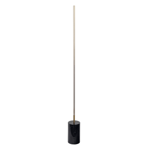 Prism Brassed Gold LED Floor Lamp with On/Off Switch Faux Marble Base - West Lamp