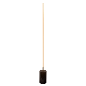 Prism Brassed Gold LED Floor Lamp with On/Off Switch Faux Marble Base - West Lamp