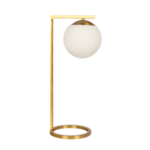 Velvet Globe Table Lamp White Opal Glass with Dimmer Switch Inline - West Lamp