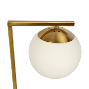 Velvet Globe Table Lamp White Opal Glass with Dimmer Switch Inline - West Lamp