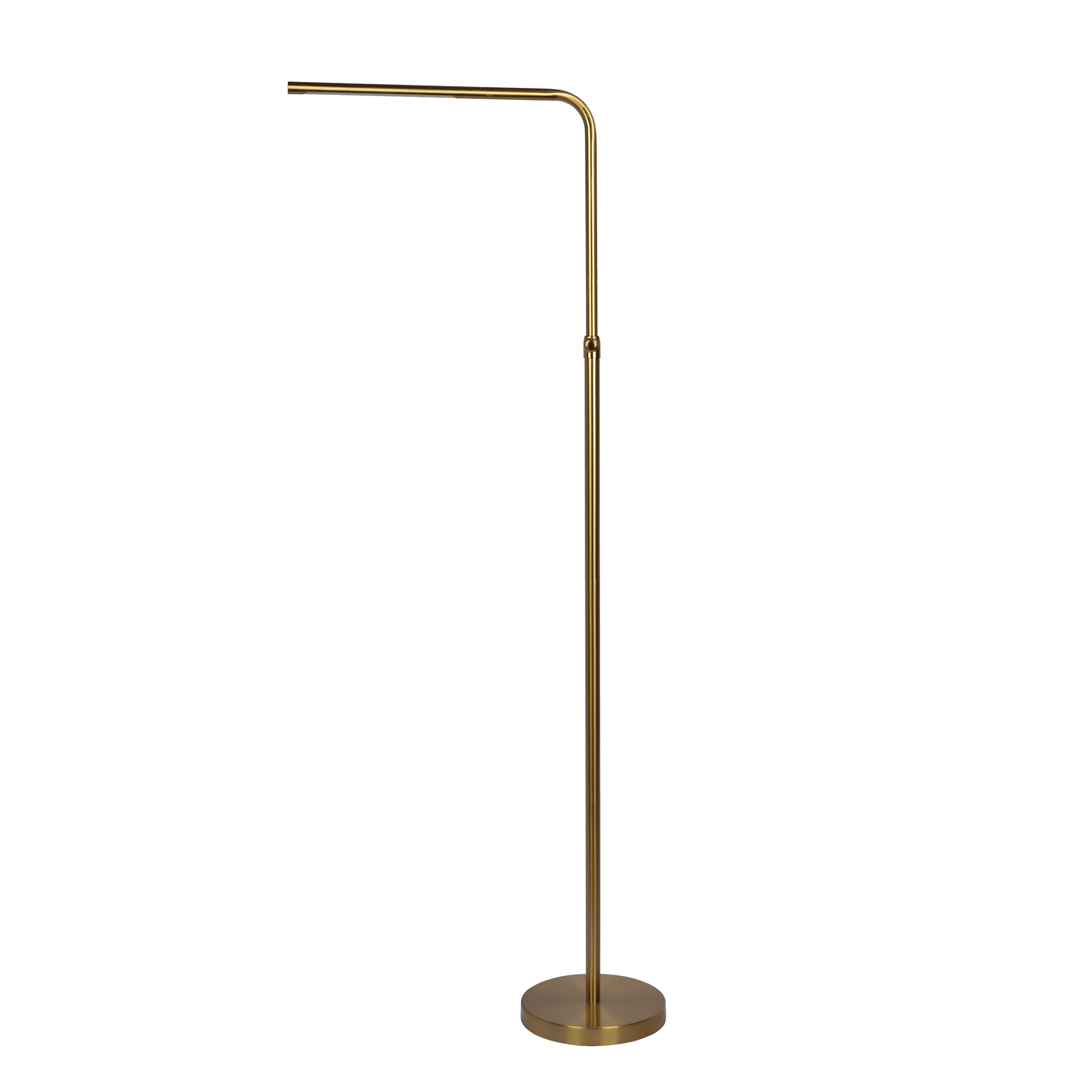 Verve Brassed Gold Floor Lamp with On/Off Switch Adjustable Led Round Base - West Lamp