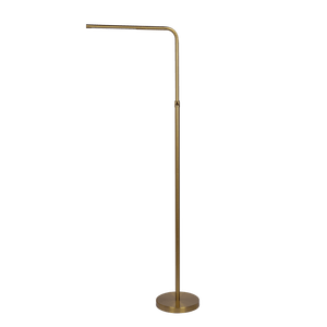 Verve Brassed Gold Floor Lamp with On/Off Switch Adjustable Led Round Base - West Lamp