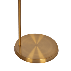 Zenith Offset Brass Base Floor Lamp with Drum-shaped Linen Shade - West Lamp